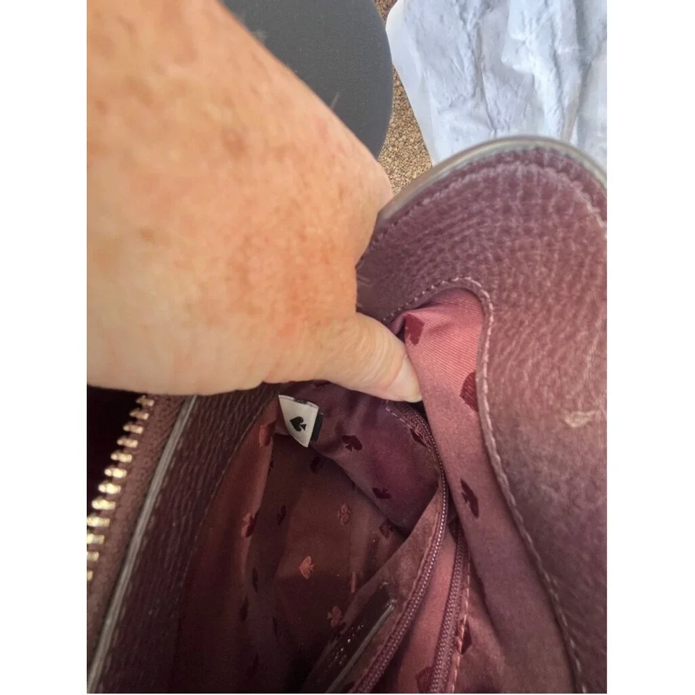 Kate Spade Burgundy Pebbled‎ Leather Top Handle Satchel Bag